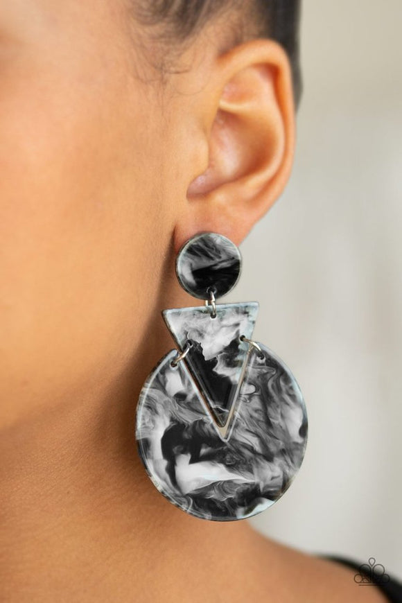 Head Under Watercolors - Black Earrings